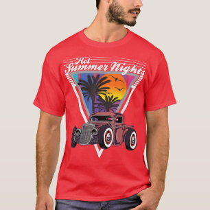 Hot Summer Nights 80er Tropical Vintag Retro Hot R T-Shirt