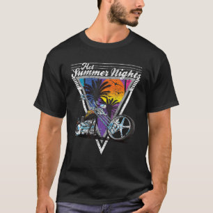 Hot Summer Nights 80's Tropical Vintag Retro Moto T-Shirt