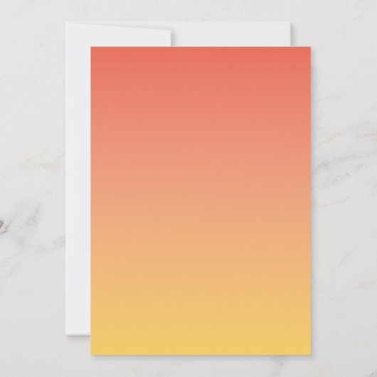 Hot Summer Orange Ombre Minimalistisch Monogram Einladung (Rückseite)