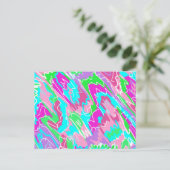 Hot Summer Vibes Abstrakte Kunst Postkarte (Stehend Vorderseite)