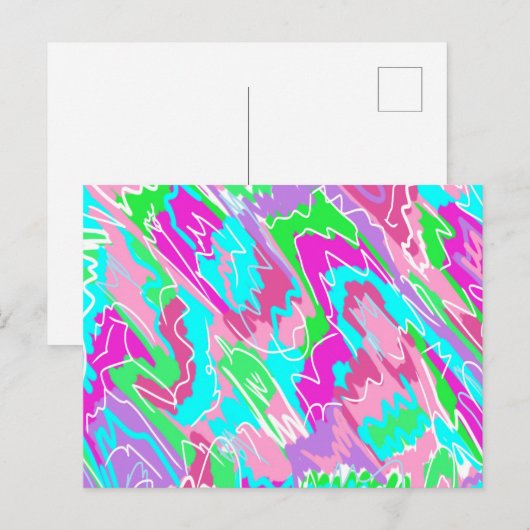 Hot Summer Vibes Abstrakte Kunst Postkarte (Vorne/Hinten)
