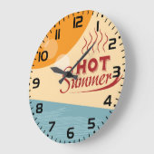 Hot Summer Vintage Retro Vibes Große Wanduhr (Winkel)