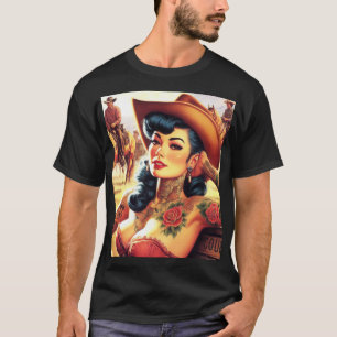Hot Tattoo Cowgirl T-Shirt
