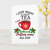Hot Tea And Christmas Movies Karte (Gelbe Blume)