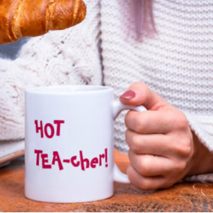 Hot Teacher - lustiger TEA-cher-Puff Zweifarbige Tasse