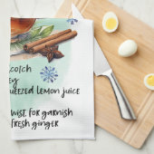 Hot Toddy Rezept Weihnachts Rezept Design Geschirrtuch (Viertel Falte)