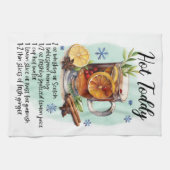 Hot Toddy Rezept Weihnachts Rezept Design Geschirrtuch (Horizontal)