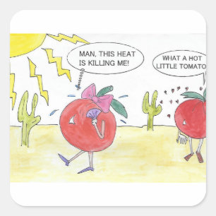 HOT TOMATO QUADRATISCHER AUFKLEBER
