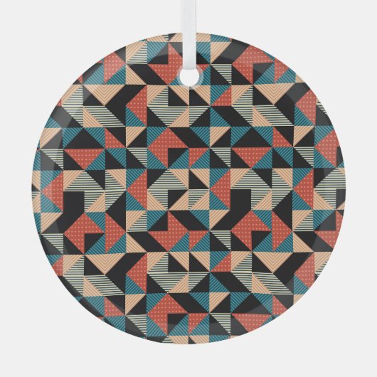 Hot Triangle: Geometrischer Memphis-Stil. Ornament Aus Glas (Vorderseite)