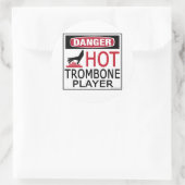 Hot-Trombone-Player Runder Aufkleber (Tasche)