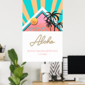 Hot Tropical Beach Junggeselinnen-Abschied Neon Poster (Heimbüro)