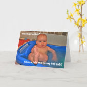 Hot Tub Baby Karte (Gelbe Blume)