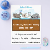 Hot Tub Hunde feiern mit Champagner 8x11 Flyer (Einzeln)