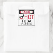 Hot Tuba Player Runder Aufkleber (Tasche)