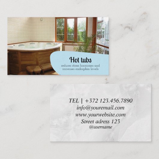 Hot Tubs Beauty Skincare Relax Massage Wellness Visitenkarte (Vorne/Hinten)