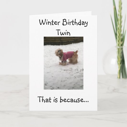 HOT TWINS SPASS=WINTER BIRTHDAY GREETINGS KARTE (Vorderseite)
