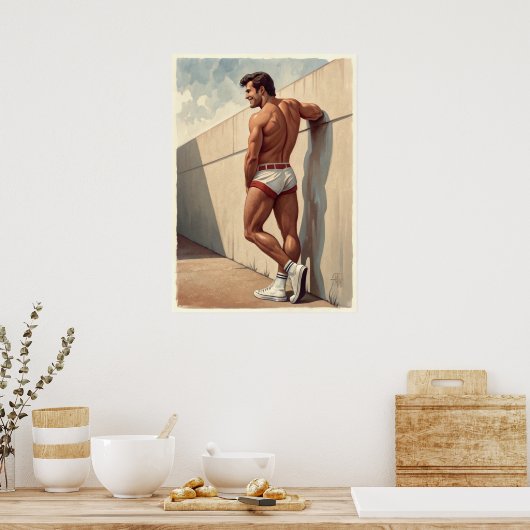 Hot Typ an der Wand Poster (Küche)