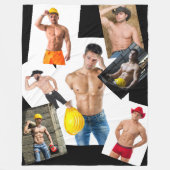 Hot Typ Cowboys & Construction Workers Collage Fleecedecke (Vorderseite)
