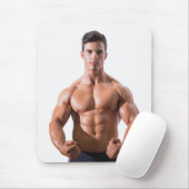 Hot Typ Flexes Muskeln Sexy Shirless Man Hunk Mousepad (Mit Mouse)