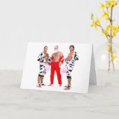 Hot Typ Muscular Men Santa Outfit Funny Christmas Karte (Gelbe Blume)