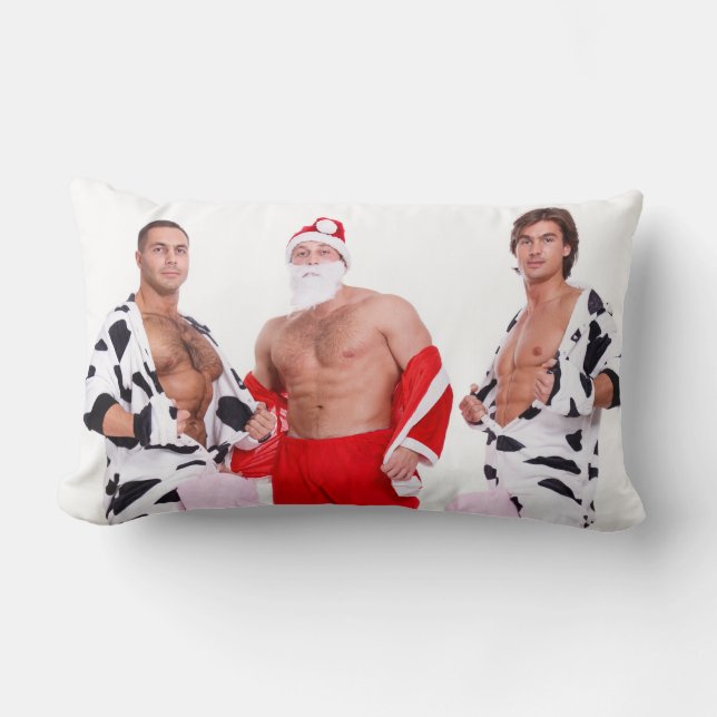Hot Typ Muscular Men Santa Outfit Funny Christmas Lendenkissen (Vorderseite)