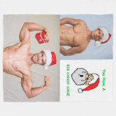 Hot Typ Sexy Muscle Stucks Weihnachtsmannmützen Fu Fleecedecke (Vorderseite (Horizontal))