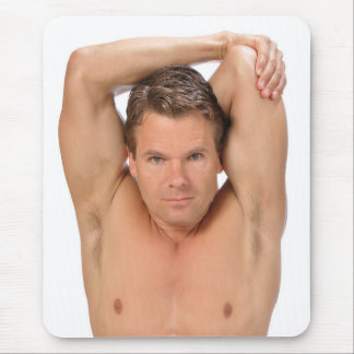 Hot Typ Sexy Shirless Muscle Man Hunk Stretches Mousepad