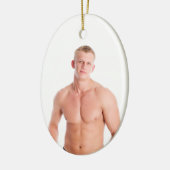 Hot Typ Sexy Shirtless Muskel Blond Hunk Keramik Ornament (Links)
