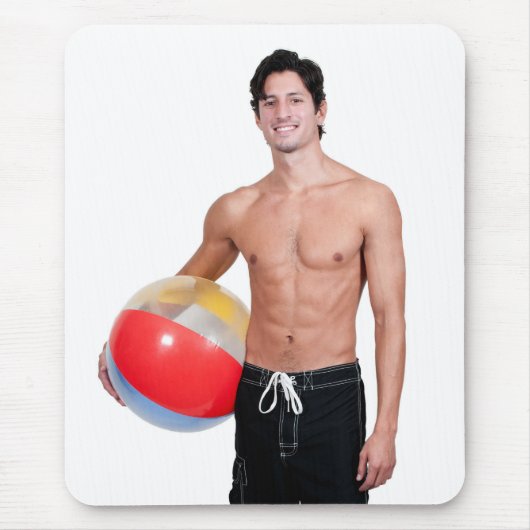 Hot Typ Sexy Shirtless Shorts Beach Ball Muskel Mousepad (Vorne)