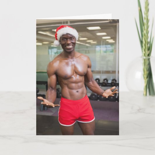 Hot Typ Weihnachtsmannmütze Red Shorts Weihnachten Karte (Vorderseite)