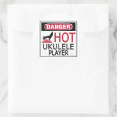 Hot Ukulele Player Runder Aufkleber (Tasche)
