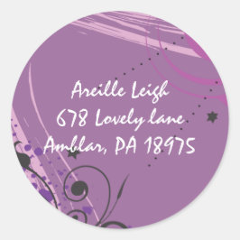 Hot Violet Wirbel Aufkleber Rücksendeadresse Siege