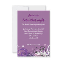 Hot Violet Wirbel Stars Bat Mitzvah Party Card