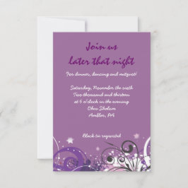 Hot Violet Wirbel Stars Bat Mitzvah Party Card Einladung