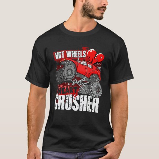 Hot Wheel Valentines Day Hearts Crusher Monster Tr T-Shirt (Vorderseite)