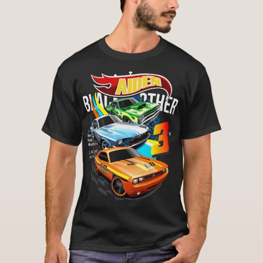 Hot Wheels Birthday T Shirt, Hot Wheels Thementeil T-Shirt (Vorderseite)