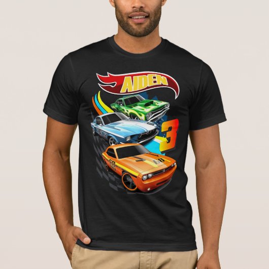Hot Wheels Birthday T Shirt, Hot Wheels Thementeil T-Shirt (Vorderseite)