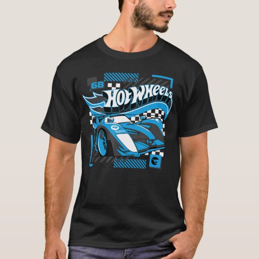 Hot Wheels Blue Geometric Race T-Shirt (Vorderseite)