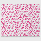 Hot White & Pink Winter Weihnachtsfest Geschenkpapier (Flach)