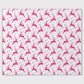 Hot White & Pink Winter Weihnachtsmann Geschenkpapier (Flach)