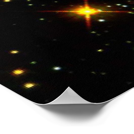 Hot White Zwarf Shines im Young Star Cluster NGC 1 Poster (Ecke)