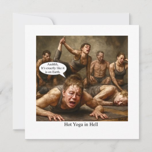 Hot Yoga in Hell. Einladung (Vorderseite)