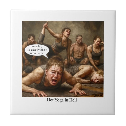 Hot Yoga in Hell. Fliese (Vorderseite)