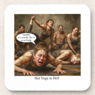 Hot Yoga in Hell. Getränkeuntersetzer