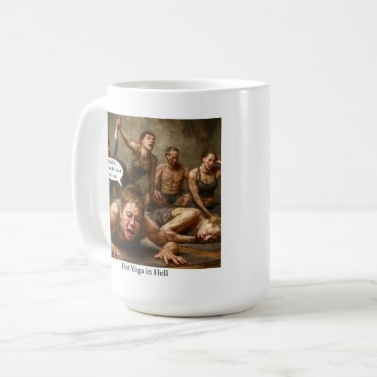 Hot Yoga in Hell. Kaffeetasse (Vorderseite Links)