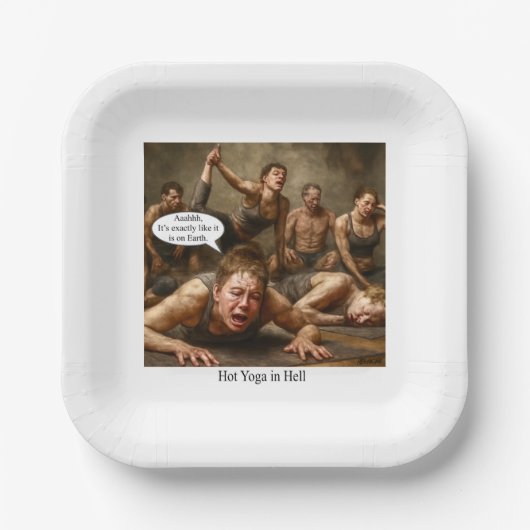 Hot Yoga in Hell. Pappteller (Vorderseite)