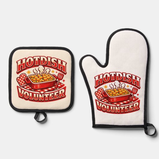 HOTDISH-Freiwilliger Ofenhandschuh & Topflappen-Set (Vorderseite)