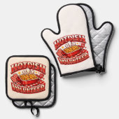 HOTDISH-Freiwilliger Ofenhandschuh & Topflappen-Set (Vorderseite/Rückseite)