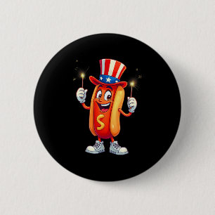 Hotdog 4. Juli Feuerwerk Unabhängigkeit Tag _2 Button