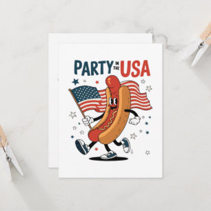 Hotdog 4. Juli Feuerwerk Unabhängigkeitstag Einladung